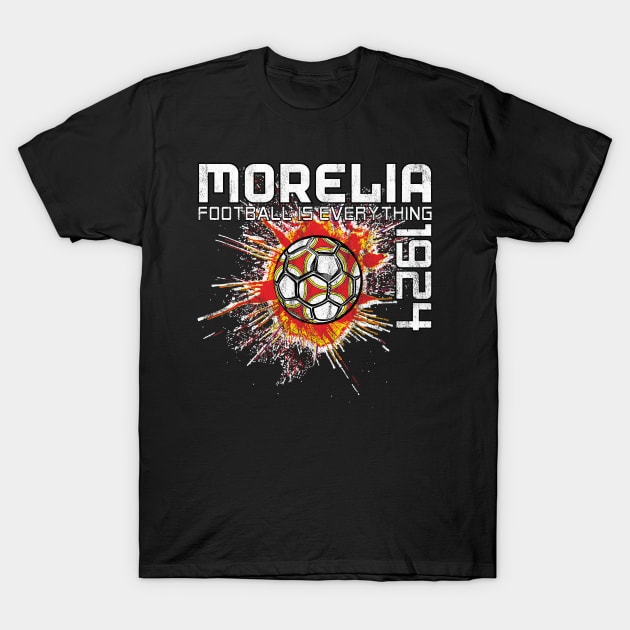 Football Is Everything - Club Atlético Monarcas Morelia Splatter Strike T-Shirt by FOOTBALL IS EVERYTHING